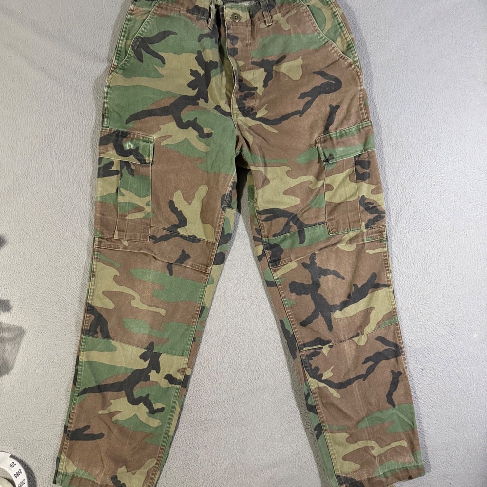 Camo Cargo Pants Military Style Trousers Green Brown Casual‎ Medium Long